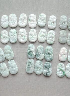 十二生肖玉佩翡翠玉吊坠情侣款新款缅甸玉石生肖虎年饰品