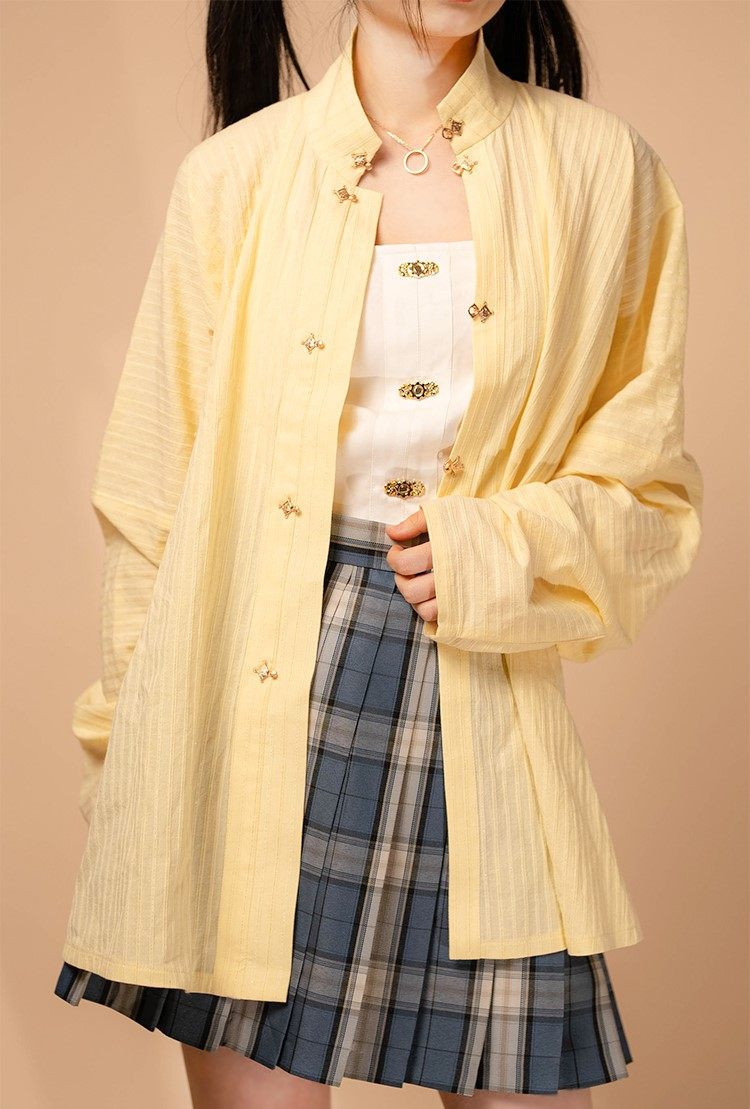 【明】美人错 凤翥斋彩色纯棉金银丝立领窄袖衫明制汉服纯棉通勤,淘宝优惠券,粉丝福利购,淘宝优惠卷