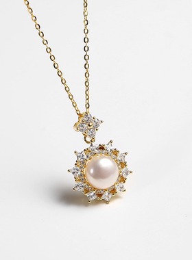 戴拉时尚淡水珍珠吊坠925银项链