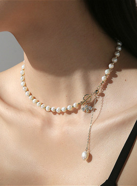 时尚风复古高级感短款珍珠项链
