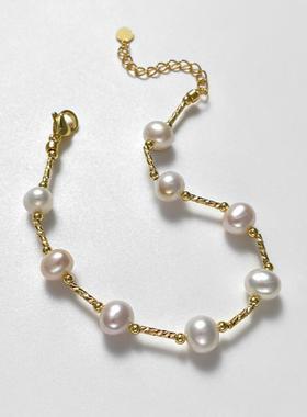 戴拉时尚潮满天星淡水珍珠手链