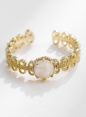 气质复古高级开口时尚仿猫眼石