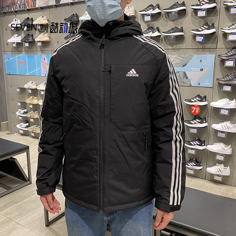 Adidas阿迪达斯羽绒服男冬季运动防风保暖连帽外套棉服棉衣HN2123