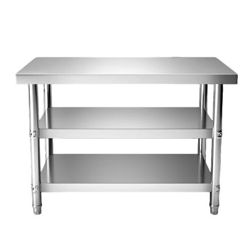 拆装加厚不锈钢工作台饭店厨房烧饭切菜板家用白钢三层收纳操作台 - 图3