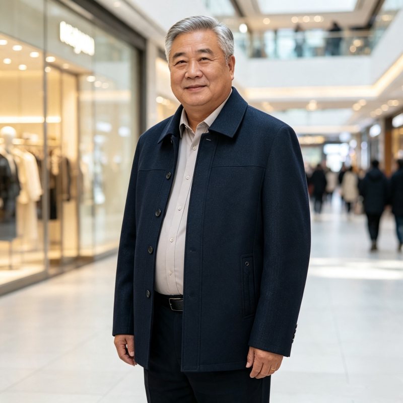 Spring and Autumn Plus Size Middle-aged and Older Men's Loose Jacket