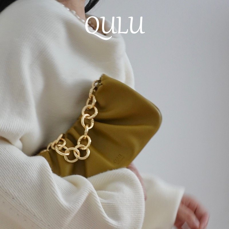 QULU设计师羊皮链条包 轻奢小众斜挎包女 高级感真皮单肩腋下包,淘宝优惠券,粉丝福利购,淘宝优惠卷