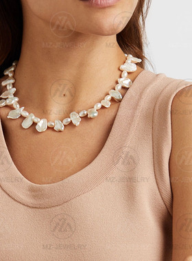 异形珍珠花夸张彩虹项链欧美时髦