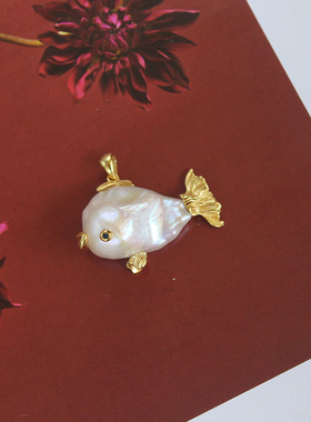 欧美小众轻奢天然巴洛克珍珠吊坠