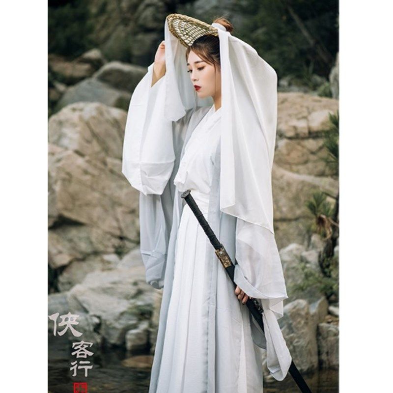 古风斗笠帽子汉服帷帽幕篱影楼摄影道具男女侠客遮脸面纱夏季防晒_虎窝淘