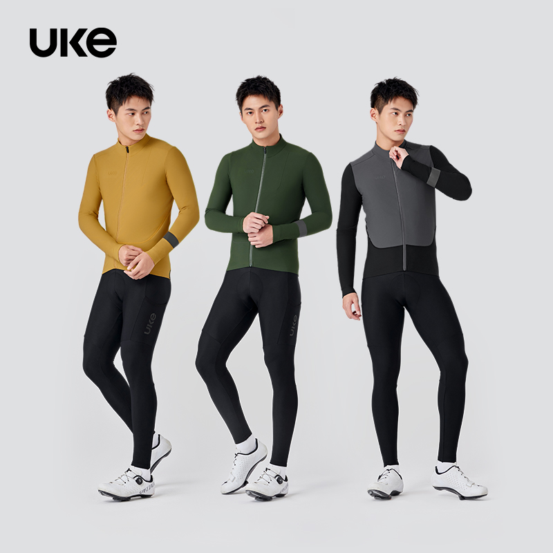 UKE骑行服男抓绒防寒保暖长袖秋冬防泼水户外公路自行车外套逐影