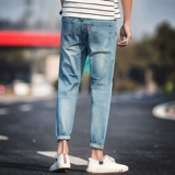 Tide, летние тонкие джинсы, комбинезон, небольшие дизайнерские штаны, свободный прямой крой, тренд сезона