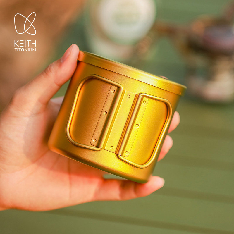 Keith铠斯折叠水杯具便携户外装备咖啡杯子纯钛可烧水野营马克杯,淘宝优惠券,粉丝福利购,淘宝优惠卷