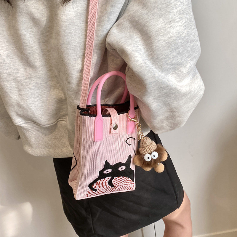 新年针织包包女2024新款超火小包包发财包可爱休闲单肩斜挎手提包,淘宝优惠券,粉丝福利购,淘宝优惠卷