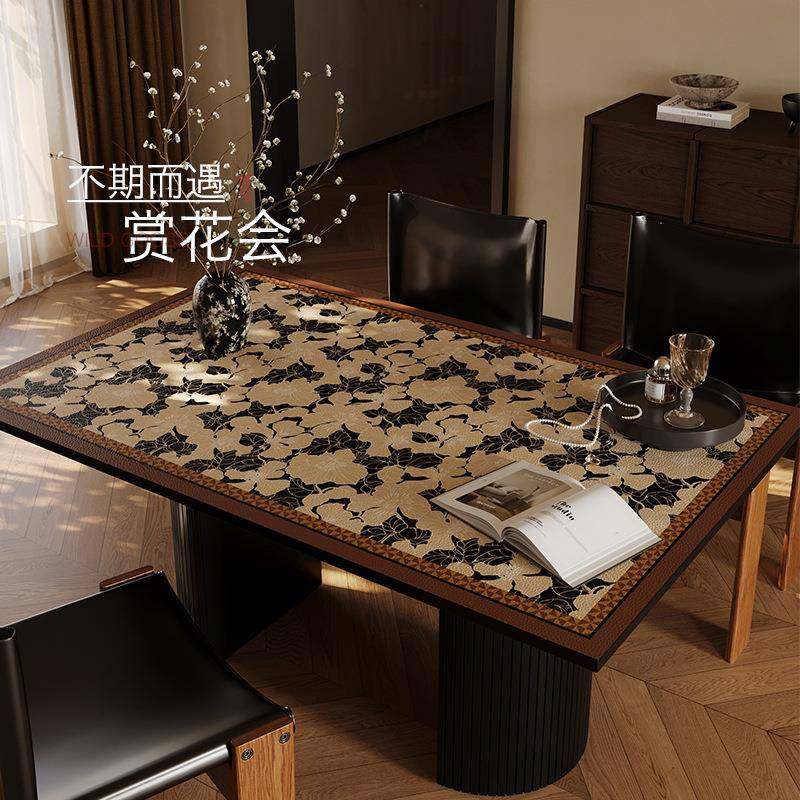 法式中古风桌布轻奢高级感皮革餐桌垫防水防油防烫免洗隔热茶几垫,淘宝优惠券,粉丝福利购,淘宝优惠卷