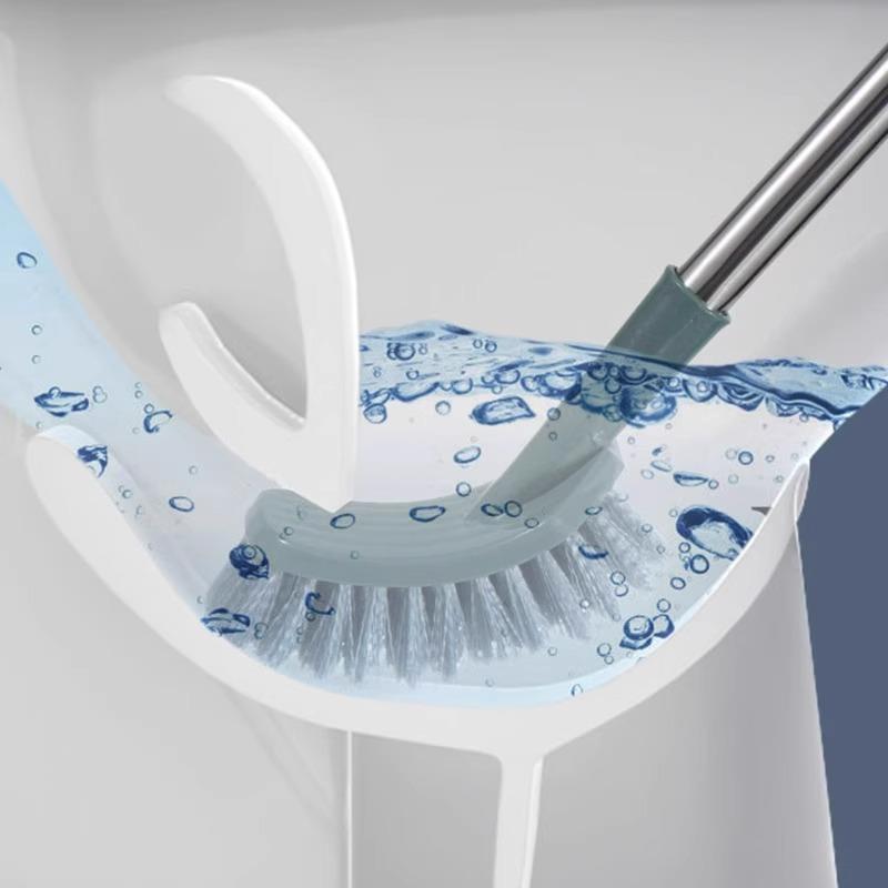 Toilet brush household wall-mounted long handle without dead corners toilet brush bathroom hanging soft hair toilet cleaning tool