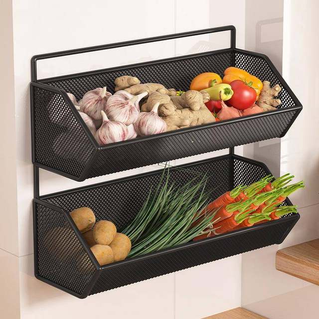 Door wall storage rack bedside storage rack wall hanging wall storage basket without punching hanging basket dormitory double-layer rack