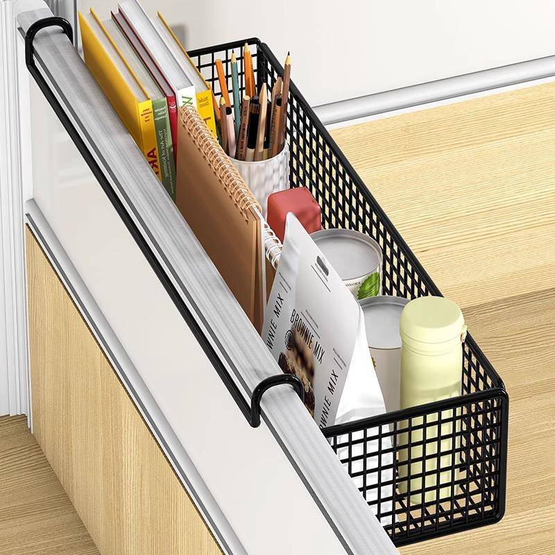 办公室桌面收纳筐书桌整理置物架工位神器好物桌上杂物壁挂式挂篮 - 图2