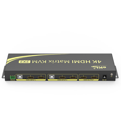 eKL 4K高清KVM矩阵双屏切换器 HDMI2.0扩展双通道2进2出 USB鼠键穿越电脑二路显示器热键切换共享器配线212HN - 图2