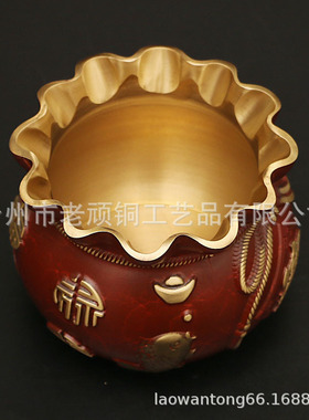 聚宝盆全铜家用玄关门厅零钱罐吉祥摆件钱袋子开业礼品工艺装饰品