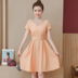 Mùa hè 2019 phổ biến của phụ nữ mới phổ biến ngắn tay cotton và vải lanh Váy mỏng mỏng mùa hè nhỏ tươi - váy đầm chân váy xoè váy đầm