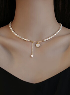 日本代购小众天然淡水珍珠锁骨链