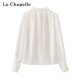 La Chapelle / La Chapelle ໃນລະດູໃບໄມ້ປົ່ງໃຫມ່ໃນແບບສາວແບບຝຣັ່ງ commuting lace-up temperament shirt top for women