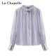 La Chapelle / La Chapelle ໃນລະດູໃບໄມ້ປົ່ງໃຫມ່ໃນແບບສາວແບບຝຣັ່ງ commuting lace-up temperament shirt top for women
