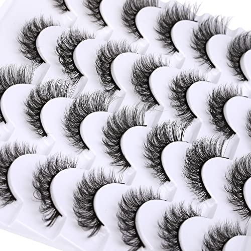 Newcally Cat Eye Lashes Natural Look False Eyelashes Short W-图2