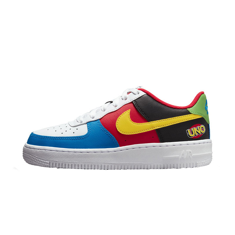 Nike x UNO Air Force 1 GS空军低帮休闲大童/女子板鞋DO6634-100 - 图3