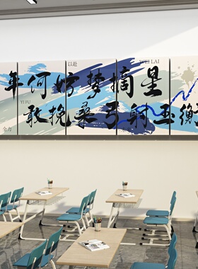 教室环创布置书香班级氛围装饰六年级初三托管班励志标语文化墙贴
