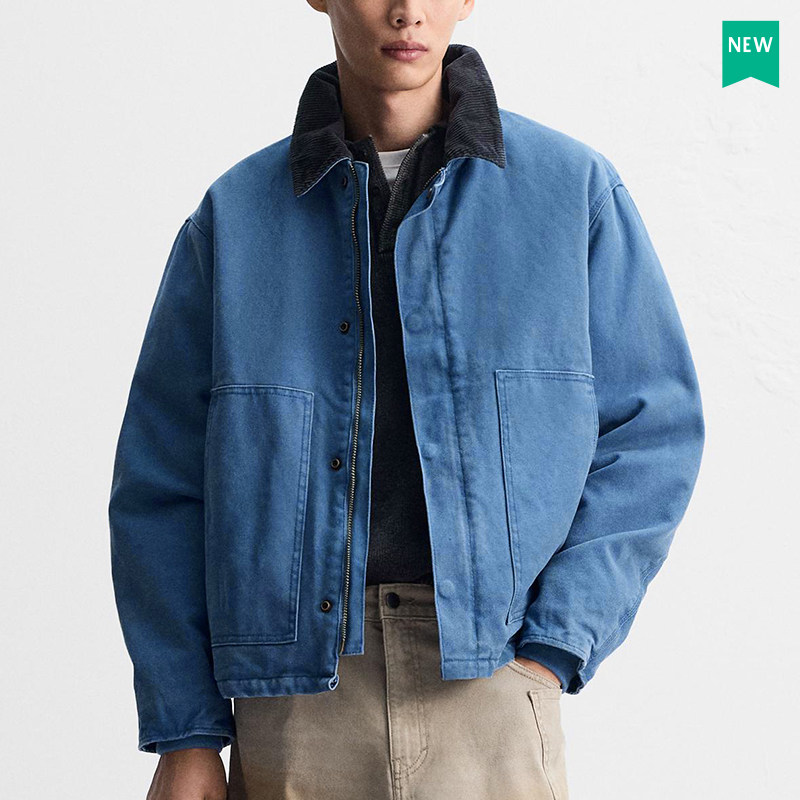 柜699！新款男装拼接领口夹克帆布水洗工装卡哈特夹棉外套4575250,淘宝优惠券,粉丝福利购,淘宝优惠卷