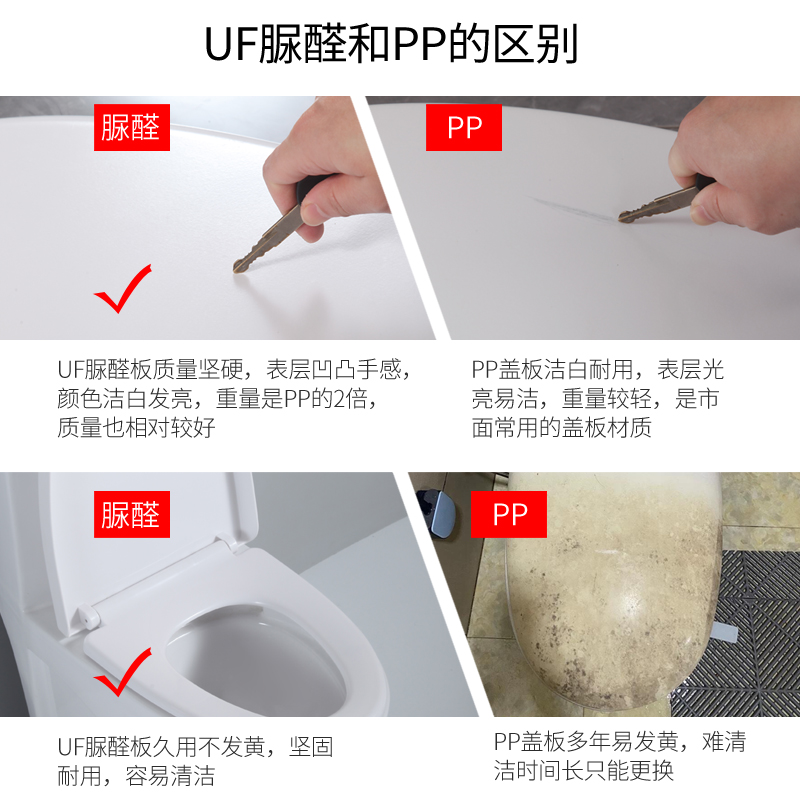 脲醛树脂马桶盖加厚家用通用坐便盖老式缓降厕所板马桶圈盖子配件-图1