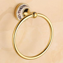 Eurostyle nail-free towel ring cirque wool towel rack non-suction cup free punching gold towel ring towel hanging ring