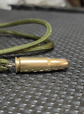 54纯铜吊坠配军绿色伞兵绳个性男士项链馈赠礼物纪念品
