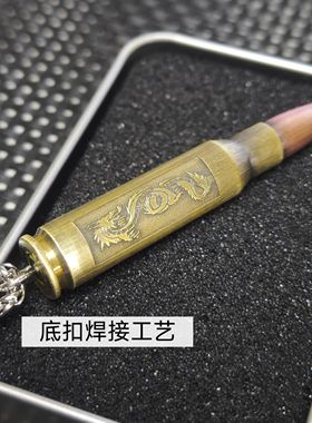 手工制作高精狙子弹项链浮雕龙图案龙骨钛钢链个性男吊坠生日礼物