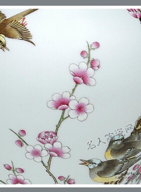 仿古风粉彩手绘清乾隆花鸟瓷器