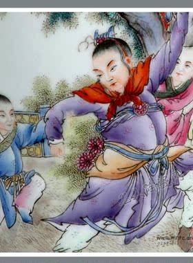 景德镇名家风仿清乾隆粉彩婴戏图