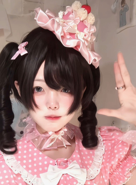 本守造原创樱桃蛋糕珠串礼帽发夹