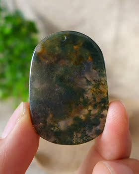 纯天然水草玛瑙雕刻挂件如意吊坠