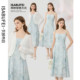 Romantic suspender print dress fairy print