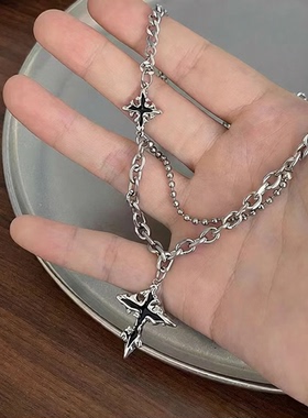 纯影（饰品）黑色十字架项项链