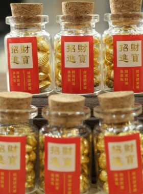 新年招财许愿瓶漂流瓶摆件