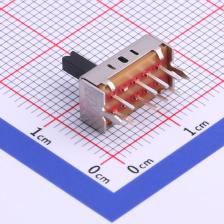 SS23D06L6 滑动开关 双排3档立式插件拨动开关SS-23D06L6柄高6MM - 图0