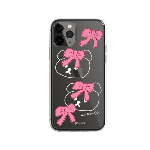 韩国ins文艺复古甜美粉黑蝴蝶结小熊iPhone13promax12xs11透明手机壳14plus15pro16 - 图3