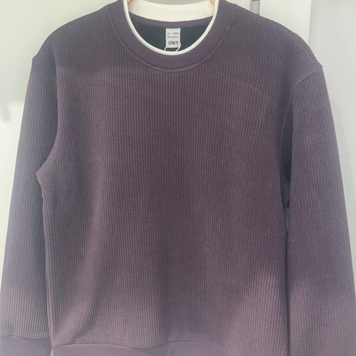 森马2025卫衣冬季男加绒华夫格假两件时尚百搭上衣101725116101 - 图0