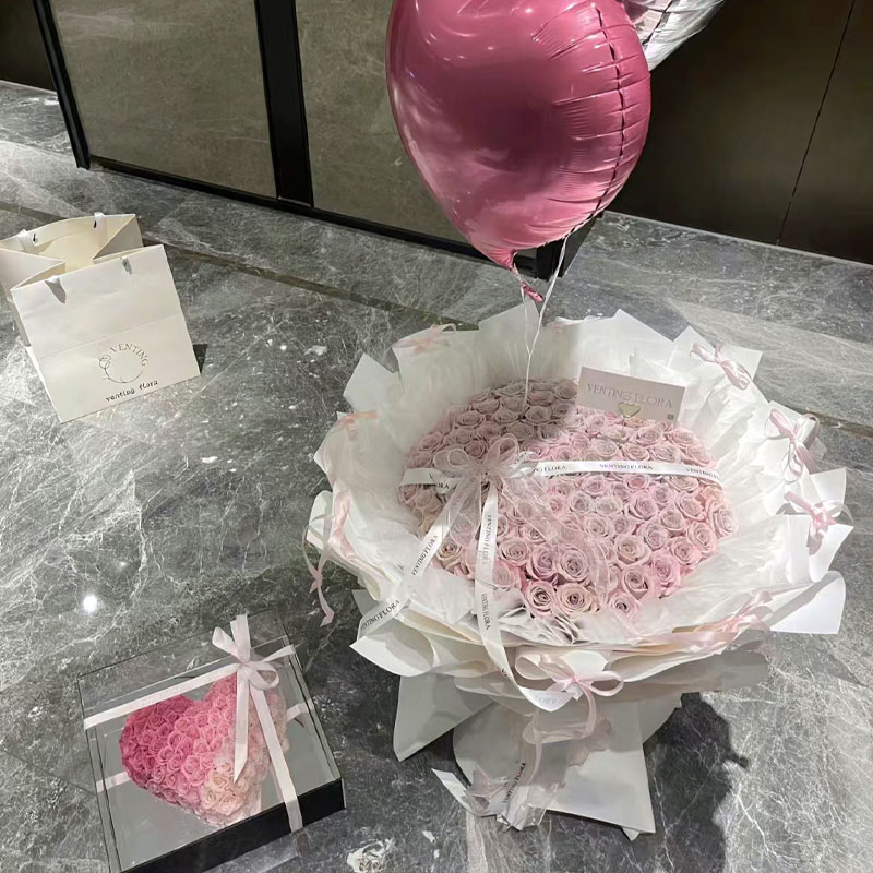 曼塔永生花玫瑰大花束芭蕾风仿真花香皂花高级送女生闺蜜生日礼物 - 图1