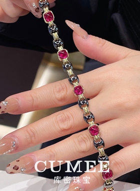 复古巴洛克培育红宝糖塔手链