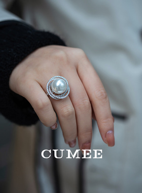 CUMEE澳白贝珠银镀金首饰套装