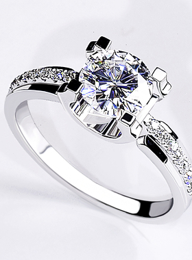 18K白金牛头钻戒IGI培育钻石克拉