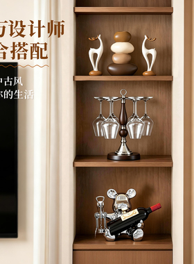 复古不锈钢红酒杯架柜体套装